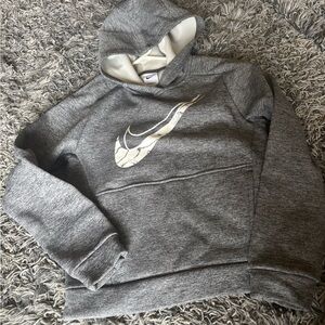 Nike Kids Gray Hoodie with White Logo